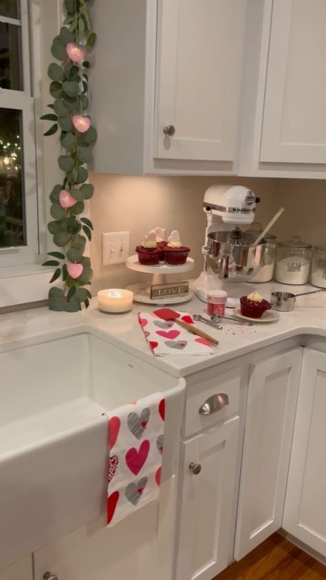 Valentines Baking and Valentines Decor #valentinesday2023 #amazonhome Valentine’s Day Decor Aesthetic, Valentines Aesthetic Decor, Valentines Decor Apartment, Valentines Decor Kitchen, San Valentin Decoration, Valentines Kitchen Decor, Valentine Kitchen Decor, Valentines Day Kitchen, Valentines Kitchen