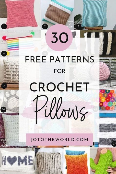 Make the best crochet pillow covers with these 30 free crochet patterns. There is a choice for everyone, even if you are a beginner at crochet. Crochet Pillow Case Pattern, Crochet Cushion Covers, Pillow Cover Crochet Pattern, Crochet Pillow Patterns Free, Crochet Pillow Cases, Crochet Cushion Pattern, One Skein Crochet, Cushion Cover Pattern, Pillow Covers Pattern