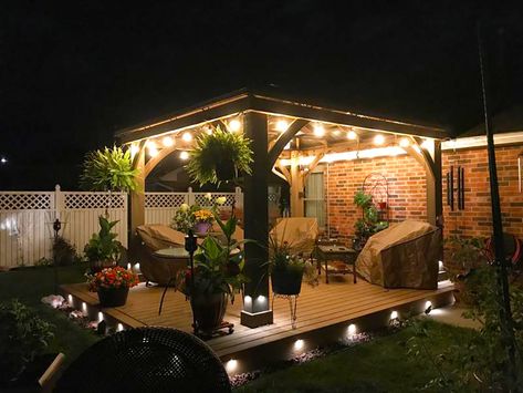 Solid Construction. Lasting Quality - Yardistry Structures - Gazebos, Pavilions and Pergolas Canopy Outdoor Gazebo Patio Ideas, Deck For Gazebo, Open Gazebo Ideas Backyard, Gazebo Ideas On Deck, Gazebo Off House Patio, Outside Gazebo Decorating Ideas, Raised Gazebo Ideas, 12x16 Gazebo Ideas, Gazaboo Ideas