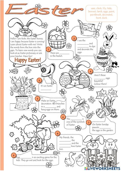 Addition Coloring Worksheet, Easter Math Worksheets, Easter Worksheets, Math Coloring Worksheets, Easter Arts And Crafts, Primary Activities, English Worksheets For Kids, Math Coloring, Easter Tree Decorations