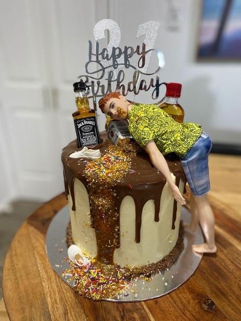 21th Birthday Cake For Men, Birthday Cake 34 Years Old Men, Birthday Cake 21 Guy, Birthday Cakes For Men With Alcohol, Tito’s Cake Ideas, Cakes For 24th Birthday Men, 21 Cake Ideas 21st Birthday For Men, 40th Man Birthday Cake, 21st Birthday Cake Man