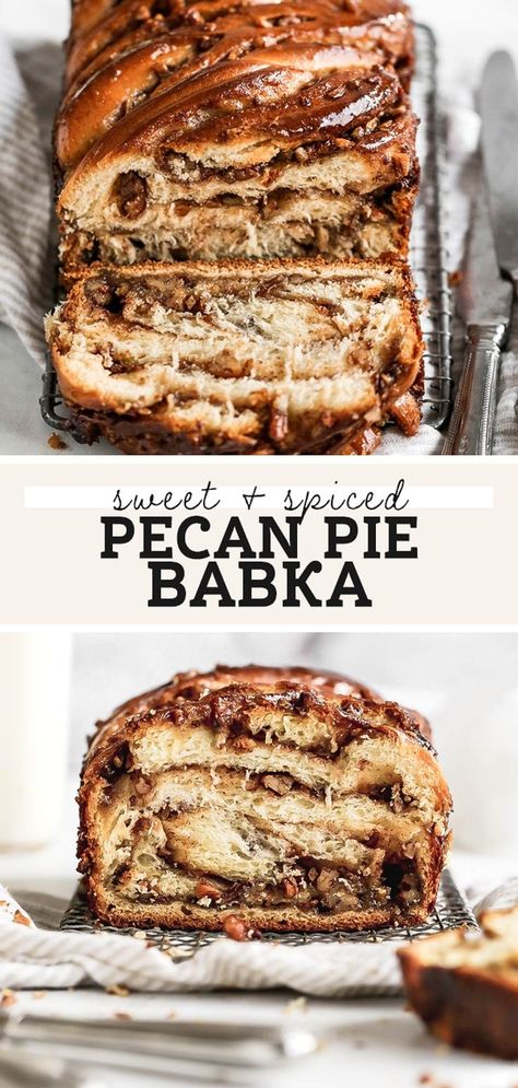 This classic babka recipe is filled with a delicious layer of pecans, brown sugar, and cinnamon. It's the perfect sweet treat everyone will love! Babka Recipes, Babka Bread, Butternut Bakery, Loaf Breads, Babka Recipe, Chocolate Babka, Bake Bread, Perfect Thanksgiving, Sweet Bread