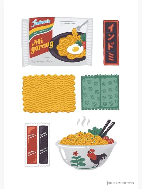 "Indomie - Mie Goreng Premium Print" Poster for Sale by jamesrotanson | Redbubble Mie Goreng Indomie, Indomie Art, Paper Food Printable, Paper Diy Printable, Printable Squishy, Paper Crafts Printable, Things To Do With Paper, Printable Diy Crafts, Printable Toys