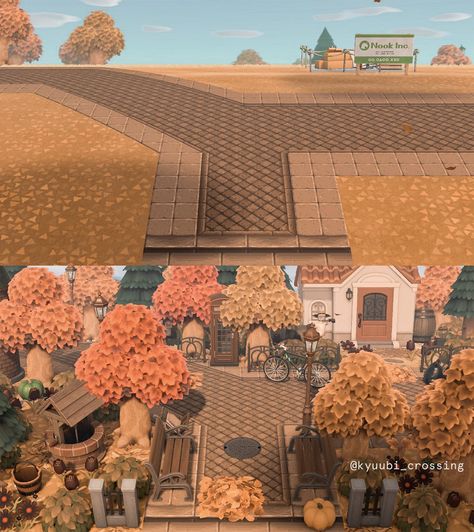 shannen 🌿 on Twitter: "redid my entrance to prep for the new update! speed build up on my channel now 🤎 https://t.co/AeUKqLOnhn… " Kyuubi Crossing, Entrance Idea, Cottagecore Animal Crossing, Acnh Patterns, Fall City, Deco Jungle, Ac New Leaf, Animal Crossing Guide, Animal Crossing Qr Codes Clothes