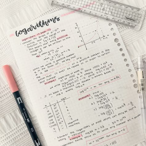 logarithms in base 10🐷 Logarithms Notes, Maths Notes Aesthetic, Math Aesthetic Notes, Google Docs Aesthetic, Aesthetic Maths Notes, Docs Aesthetic, Romanticize College, Academic Era, Study Tips And Tricks