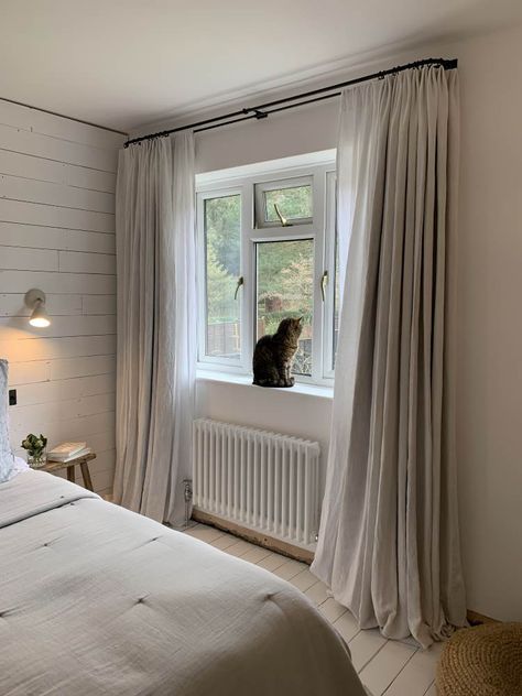 Curtains Poles Ideas, Curtains For French Windows, Two Layered Curtains, Ikea Double Curtain Track, Curtains Long Windows, Long Curtains In Bedroom, Double Pole Curtains, Curtains Double Doors, Curtain Home Decor