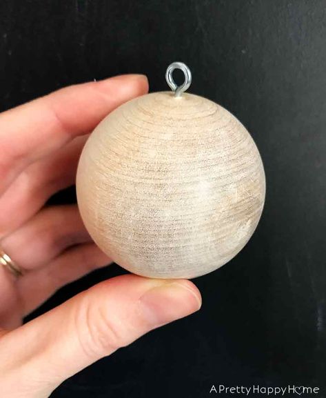 Wooden Ball Ornaments Diy Christmas, Wood Ball Ornaments, Wood Ball Crafts, Wooden Ball Crafts, Wooden Ball Ornaments, Modge Podge On Wood, Ornament Tags, Finding A Hobby, Wood Tags