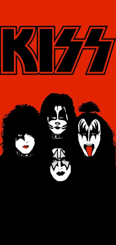 Kiss Phone Wallpaper, Kizz Band, Kiss Group, Kiss Artwork, Kiss Music, Kiss Logo, Modern Vampires, Kiss Army, Music Poster Ideas