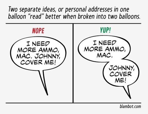 Separating ideas/addresses in dialogue. #lettering #comics Comic Book Making Tips, Comic Writing Tips, Comic Art Tips, Comic Book Story Ideas, How To Write Comics, How To Write A Comic, Comic Ideas Prompts, Webtoon Comic Tutorial, Webcomic Ideas