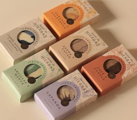 Soap Packaging Box Beautiful Soap Packaging, Bar Soap Design, Beauty Brand Packaging, Window Packaging Design, Packaging Design Aesthetic, Bar Soap Packaging Design, Soap Packing Ideas, Soap Package Design, Soap Box Design