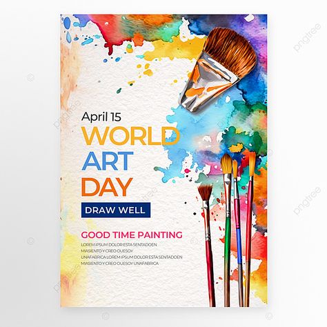 colorful world art day creative poster template Painting Competition Poster, Art Contest Poster, Painting Event Poster, Poster Inspiration Design, Art Exhibition Posters Creative, Art Day Poster, Art Class Poster Template, World Art Day Poster, Art Competition Poster