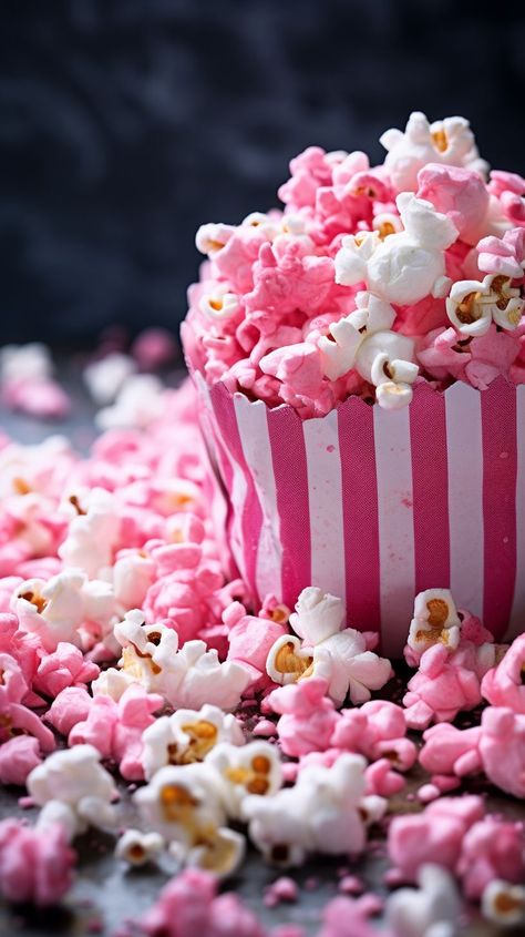 Food Coloring Popcorn, Pink Popcorn Recipe, Popcorn Stand, Colored Popcorn, Pink Snacks, Pink Popcorn, Popcorn Recipe, Pink Food Coloring, Party Pops