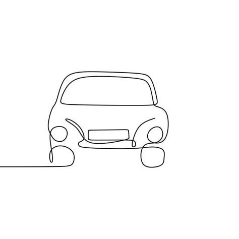 Car Lineart, Simple Car Tattoo, Car Drawing Simple, Drawing Motorbike, Car Line Drawing, Classic Car Drawing, Drawing Bike, Car Line Art, Motorbike Drawing