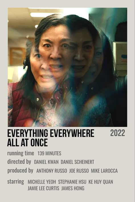 picture from everything everywhere all at once with information about running time, directors, producers, and cast Quote Movie, Movie Recs, Film Recommendations, Movie Card, Iconic Movie Posters, Girly Movies, Movie Recommendations, Polaroid Posters, Film Posters Minimalist