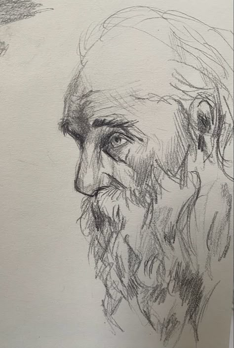 sketchbook Dark Academic Drawings, Classic Art Sketches, Old Man Reference Drawings, Body Anatomy Sketch, Pencil Landscape Drawings, Dark Academia Sketches, Portrait Art Sketch, Sketches Of Faces, Self Portrait Sketch