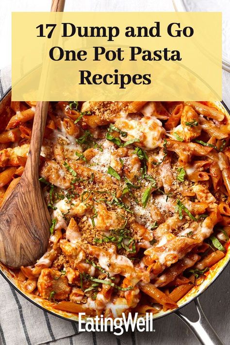 These genius one-pot pasta recipes have all the comfort of a slow-simmered pasta dish, but they require a fraction of the effort. Combine your raw ingredients—pasta, protein, vegetables and seasonings—in the same pot and add just enough water to cook the pasta. The starch that usually cooks off into your pasta water stays in the pot and mingles with the seasonings to create a delectably creamy sauce.#pastarecipes #weeknightdinners #weeknightdinnerrecipes #weeknightdinnerideas #comfortfood Pasta One Pan Meals, Raw Pasta Recipes, 30 Min Pasta Meals, One Dish Pasta Meals, Cook Pasta In Sauce One Pot, One Pot Pasta Dinner, One Pot Protein Pasta, Healthy Pasta Sauces Recipes, One Pot Pasta Healthy