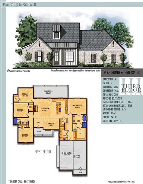 $700.00 House Plan 9 sets Large Utility Room, Large Walk In Closet, Farmhouse House Plans, Farmhouse Designs, Farmhouse House, 2 Car Garage, Bath House, Home Plan, Walk In Pantry