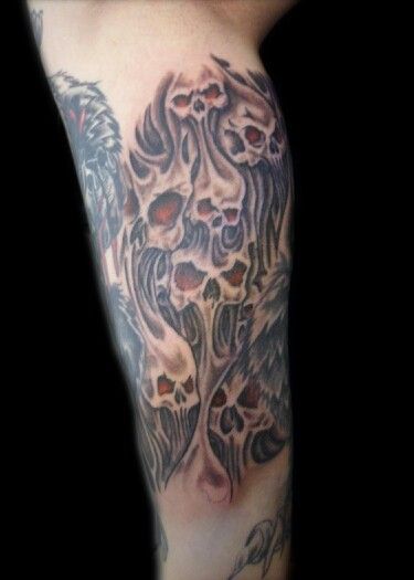 Skulls Skin Cheese Tattoo Filler, Tattoo Filers Ideas, Skeleton Dragon Tattoo, Pile Of Skulls Tattoo, Cloud Tattoo Sleeve, Forearm Cover Up Tattoos, Wörter Tattoos, Black Skull Tattoo, Skull Art Tattoo