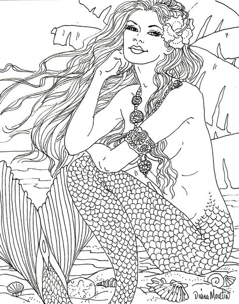 PIRATE COINS by Diana MArtin Mermaid Quilt, Pirate Coins, Mermaid Pictures, Mermaid Coloring Pages, Mermaid Beach, Color Book, Mermaid Coloring, Grayscale Coloring, Word Pictures