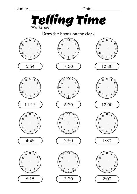 Homeschool Math Worksheets, Year 3 Worksheets Free Printables, Tell The Time Worksheets Free Printable, Timed Math Drills Free Printable, 3rd Grade Time Worksheets, 2nd Grade Clock Worksheets Free, Clock Worksheet 3rd Grade, Free Printable Spelling Worksheets, Telling Time Worksheets 2nd Grade