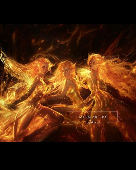 Sasa, Rithi and Malana 🔥 Our three lovely fire sprites ❤️‍🔥 Should I also create queen Irithys? Book: Crescent City series by Sarah J.… | Instagram Crescent City Sky And Breath, Fire Sprite Crescent City, Crescent City Jesiba, House Of Sky And Breath Fanart, Lehabah Crescent City, Crescent City Tattoo, Crescent City Fan Art, Fire Sprite, Crescent City Fanart