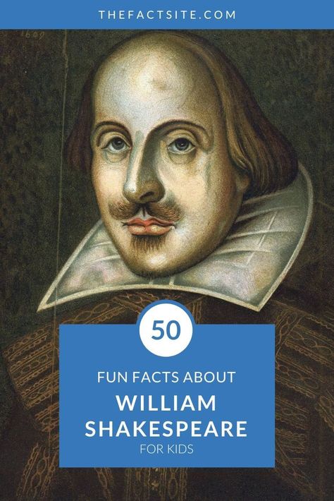 William Shakespeare is a legendary writer born in the United Kingdom in April 1564. His masterpiece plays are still taught and studied in schools today! Some of the most famous plays are the likes of Romeo and Juliet, Mcbeath and Hamlet. We’ve put together 50 fun child-friendly facts all about Shakespeare. Come check them out! #TheFactSite #Facts #Language #EnglishLanguage #MeaningOfWords #PlayWriting #RomeAndJuliet #Hamlet #Mcbeth #Othello #ClassicLiterature #ClassicWritings Shakespeare Facts, Best Facts, Shakespeare Characters, The Comedy Of Errors, A Level English, Author Tips, Narrative Poem, The Magic School Bus, Drama Class