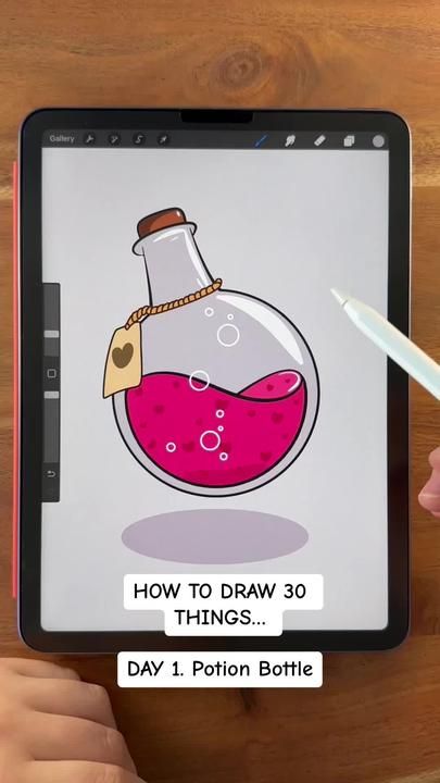 Procreate App Tutorial, Digital Art Tutorial Beginner, 30 Day Drawing Challenge, Procreate Ipad Tutorials, الفن الرقمي, Bottle Drawing, Ipad Tutorials, Graphic Design Tutorials Learning, Drawing Hair