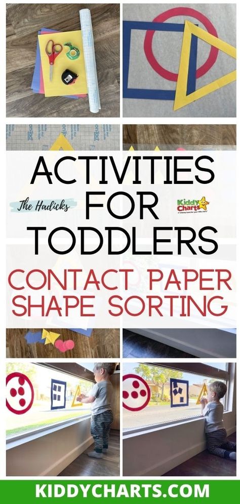 Keeping your toddler busy and entertained can be a challenge sometimes; which is why we are trying to entertain some of your toddlers within the 31 Days of Activities event. We have a few activities for toddlers, and here is a fabulous contact paper shape sorting activity for them all. This is provided for us by The Hadicks site - so do go along and check them out too. Pin this for later and click through for the activity. #31DaysOfActivities #shapesorting #toddleractivities Contact Paper Activities Toddlers, Square Activities For Toddlers, Shape Sorting Activities, Colors For Toddlers, Paper Shape, Rainbow Activities, Shape Sort, Diy Preschool, Summer Math