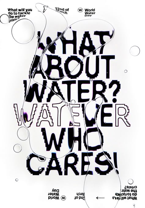 Tina Touli | Award Winning Design Studio | London - What about water? Typographic Poster Design, Typographic Posters, Typo Poster, 타이포그래피 포스터 디자인, Typography Posters, Water Type, Typography Poster Design, Typographic Poster, Creative Typography