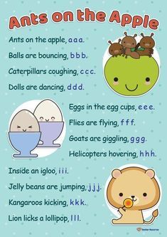 Phonics Rhymes, Rhyming Poems For Kids, Boyfriend Jokes, Apple Poster, Ingles Kids, English Poems For Kids, Phonics Resources, Children Games, Relationship Humor