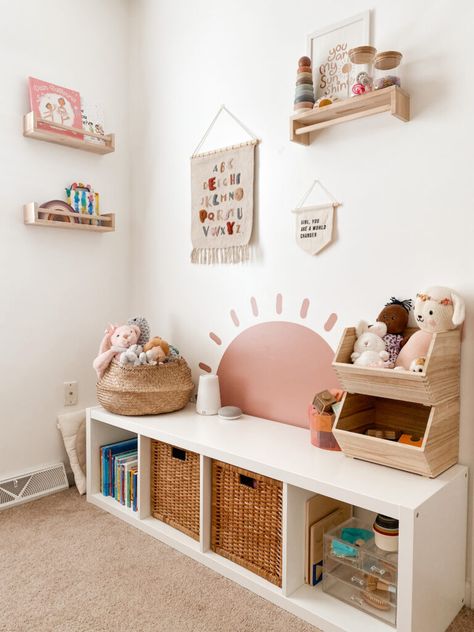 Taya's Boho Flower Child Toddler Room Updates | Toddler Girl Room | Toddler Room | Toddler Room Decor | Kids Decor | Bohemian Kids Decor | Flower Child | Retro Room Decor Girl Room Toddler, Bohemian Kids, Kids Rooms Inspo, Baby Playroom, Toddler Bedroom Girl, Big Girl Bedrooms, Toddler Playroom, Toddler Girl Room