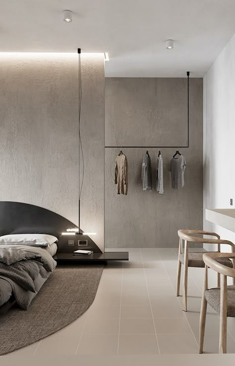 Concrete Bedroom, Instagram Bedroom, Concrete Effect Paint, Kids Interior Room, Japanese Interior, Bedroom Goals, Interior Inspo, Bed Room, Interior Architecture Design