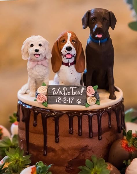 Custom Pet Cake Toppers - Custom Wedding Cake topper Wedding Table Toppers, Bridal Cake Topper, Dog Cake Topper Wedding, Grooms Cakes, Country Wedding Cakes, Dog Cake Topper, Wedding Cake Recipe, Floral Wedding Cakes, Cake Topper Wedding