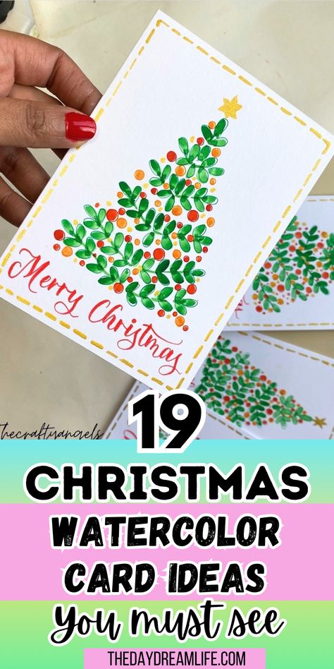 19 Enchanting Watercolor Christmas Card Ideas. Watercolor Gift Card Ideas, Watercolor Doodles Easy Christmas, Easy Watercolour Christmas, Diy Watercolor Christmas Cards Tutorials, Christmas Watercolor Ideas Xmas Cards, Easy Watercolor Cards Ideas, Easy Watercolor Cards, Watercolor Christmas Card Ideas, Xmas Cards Diy