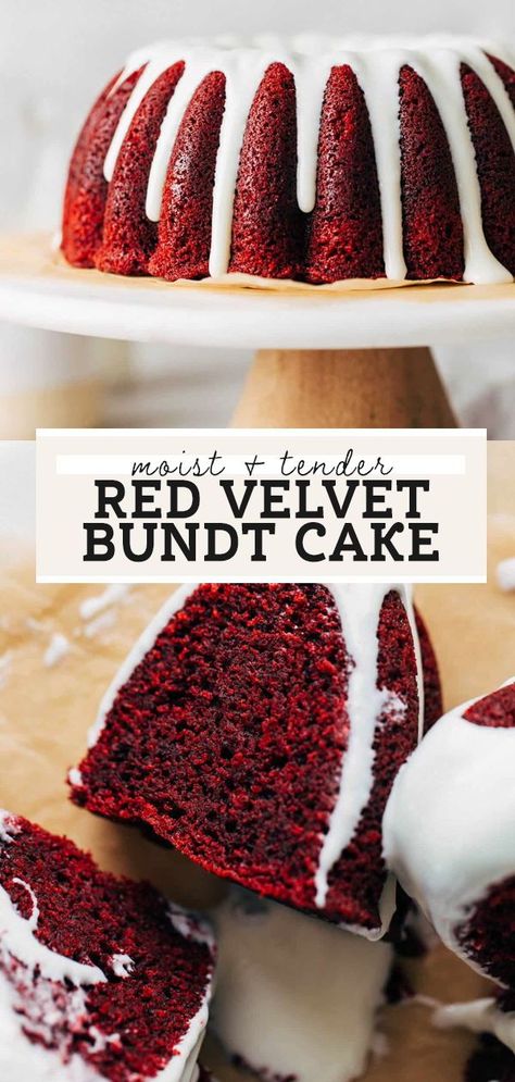 Red Velvet Bundt Cake Recipe, Red Velvet Cake Recipe Easy, Bunt Cake Recipe, Red Velvet Bundt, Red Velvet Bundt Cake, Butternut Bakery, Red Velvet Cake Recipe, Velvet Cake Recipes, Bundt Cake Recipes