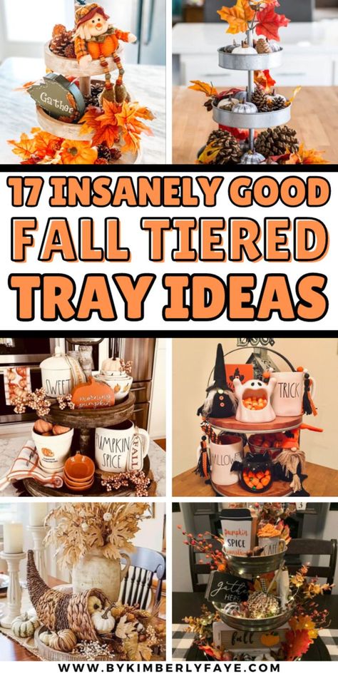 Good Tiered Tray Ideas For This Fall November Tiered Tray Decor, Thanksgiving 3 Tier Tray Decor, 2 Tier Serving Tray Decor, 2 Tier Fall Decor Tray, Tired Trays For Fall, 3 Tier Fall Stand Decor, Seasonal Tiered Tray Decor, Halloween Tiered Tray Decor Ideas, Fall Teir Trays Decor Diy