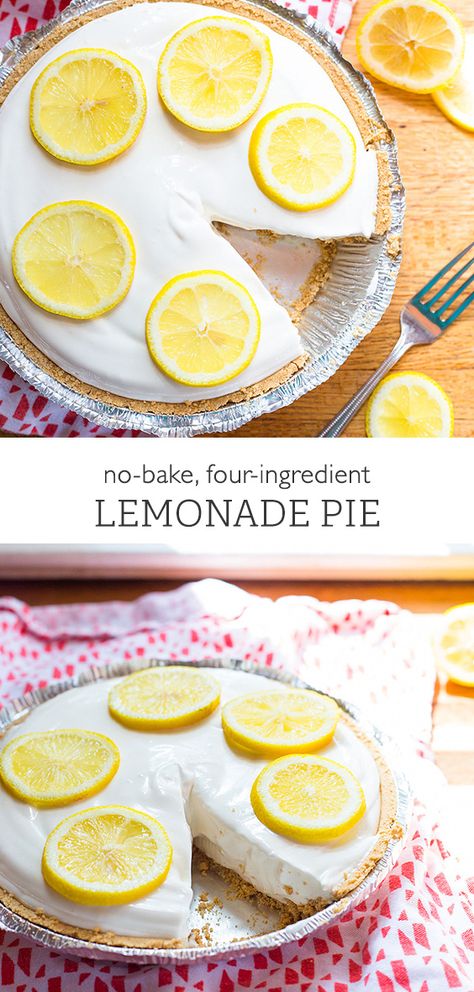 Lemonade Pie No Bake, Frozen Lemonade Pie, Lemonade Pie Recipe, Easy Lemon Pie, No Bake Lemon Pie, Cool Whip Pies, Pie No Bake, Lemonade Pie, Lemon Pie Recipe