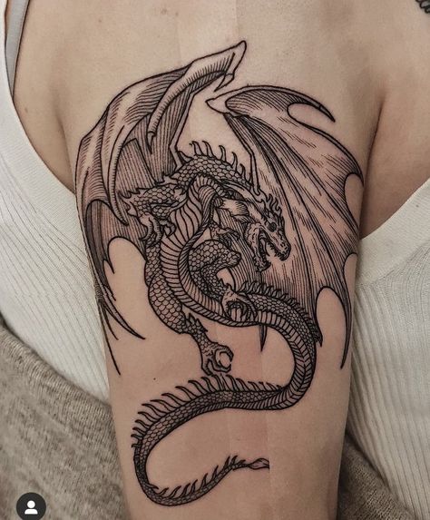 Western Dragon Tattoo, Aura Tattoos, Black Dragon Tattoo, Dragon Medieval, Symbols Tattoos, Tattoo Art Ideas, Etching Tattoo, Dragon Tattoo Ideas, Castle Tattoo