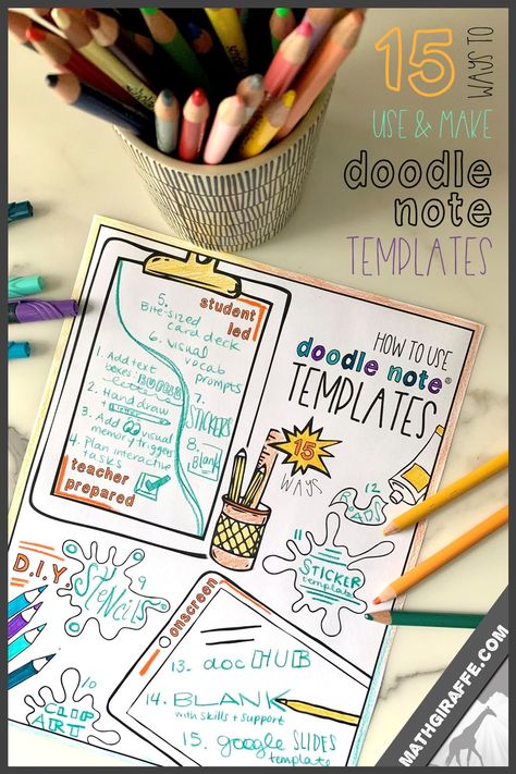 Doodle Notes Template, Doodle Notes Math, Math Template, Math Doodles, Zentangle Doodles, Crazy Laura, Notes Templates, Note Templates, Visual Note Taking