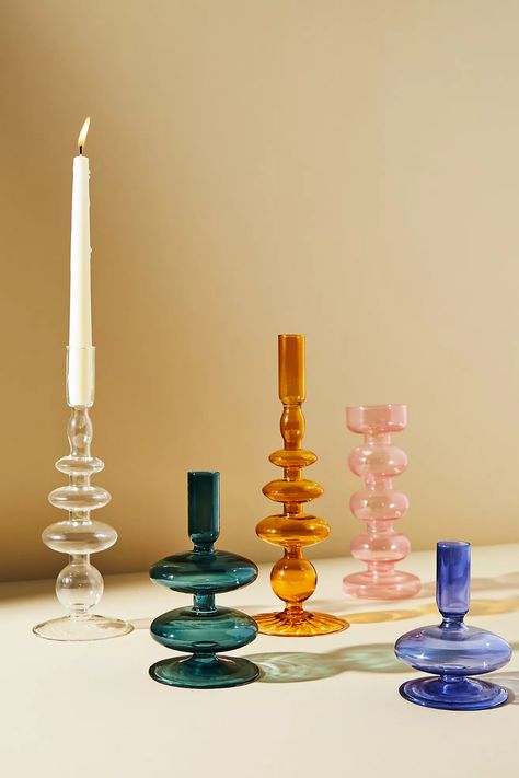 Delaney Candle Holder | Anthropologie Spring Celebration, Bhldn Weddings, Best Gifts For Her, Taper Candle Holders, Glass Candlesticks, Unique Candles, Home Candles, Beautiful Candles, Lantern Candle Holders