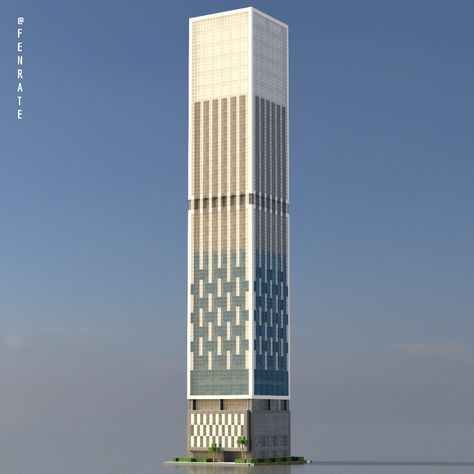 Modern Skyscrapers Minecraft, Skyscrapers Minecraft, Downtown Minecraft, Skyscraper Architecture Concept, Tower In Minecraft, Minecraft Modern Building, Minecraft Building Ideas Modern, Skyscraper Design, Skyscraper Minecraft