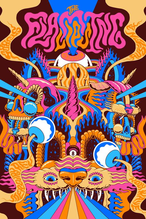 Psychadelic Posters, Trippy Graphic Design, Posters Ideas, Art Hippie, Trippy Designs, Weekly Inspiration, Muster Tattoos, Psychadelic Art, Illustration Photo