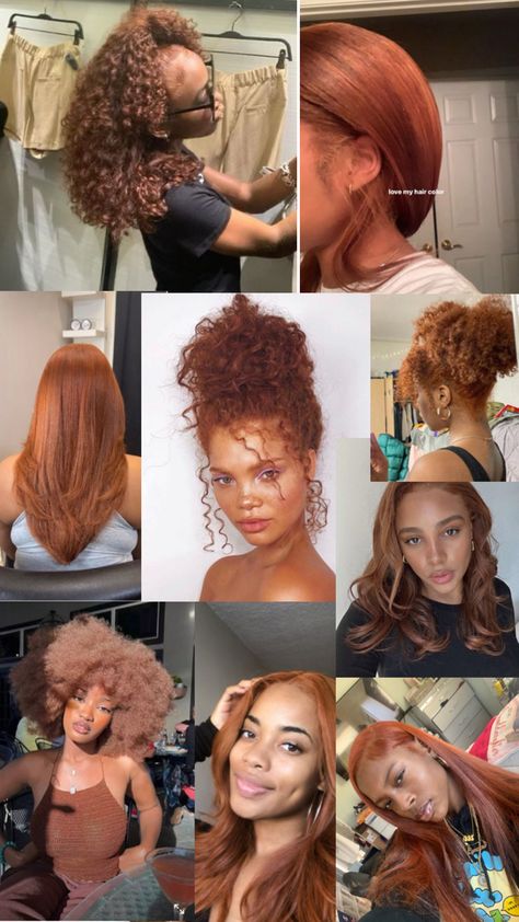 Black queens with copper hair Afro Hair Dye, Copper Hair Dye, Cooper Hair, Cooper Brown, Copper Brown Hair, Dyed Curly Hair, Natural Hair Bun Styles, Honey Brown Hair, Cute Hair Colors