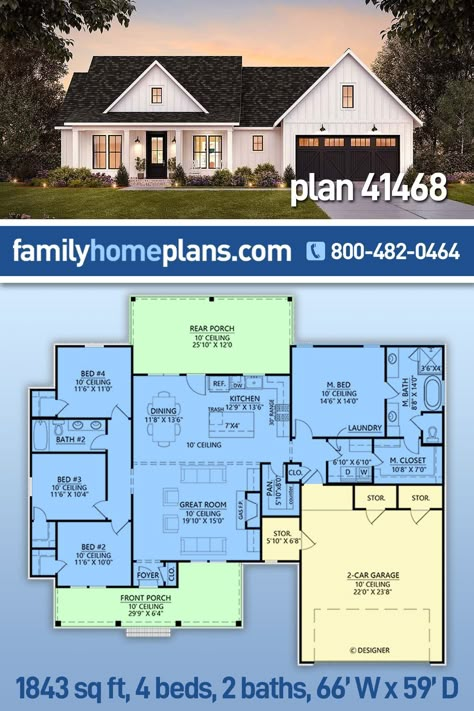 1800 Square Foot Farmhouse Plans One Story No Garage, Small 4 Bedroom Home Plans, 4bed 2 Bath House Plan, Farm Homes Country 3 Bed Room, Floor Plans Ranch Style, Ranch Style Modular Homes, Modest 4 Bedroom House Plans, 4 Bedroom House Plans All Bedrooms On One Side, 4 Bedroom House Plan With Office