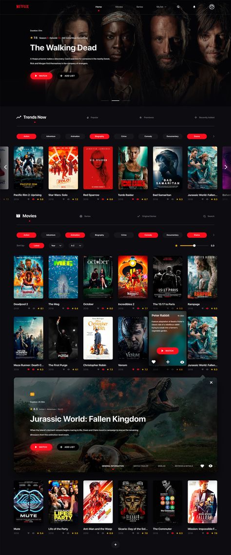 Netflix Redesign Concept Website Netflix Redesign, Logos Retro, News Website Design, News Web Design, Movie App, Best Website Design, Movie Website, Design Cv, Ui Ux Designer