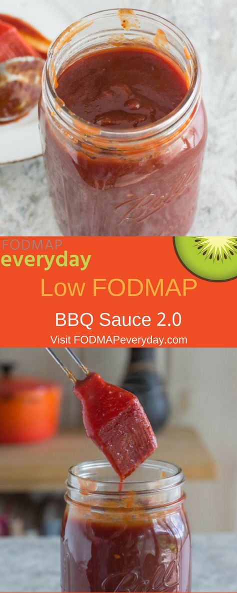 This BBQ sauce is easy, delicious, and low FODMAP. BBQ Sauce 2.0 Low Fodmap Barbecue Sauce, Low Fodmap Bbq Sauce, Low Fodmap Sauces And Dressings, Fodmap Condiments, Fodmap Sauces, Garlic Infused Oil, Dried Chives, Fodmap Friendly Recipes, Molasses Recipes