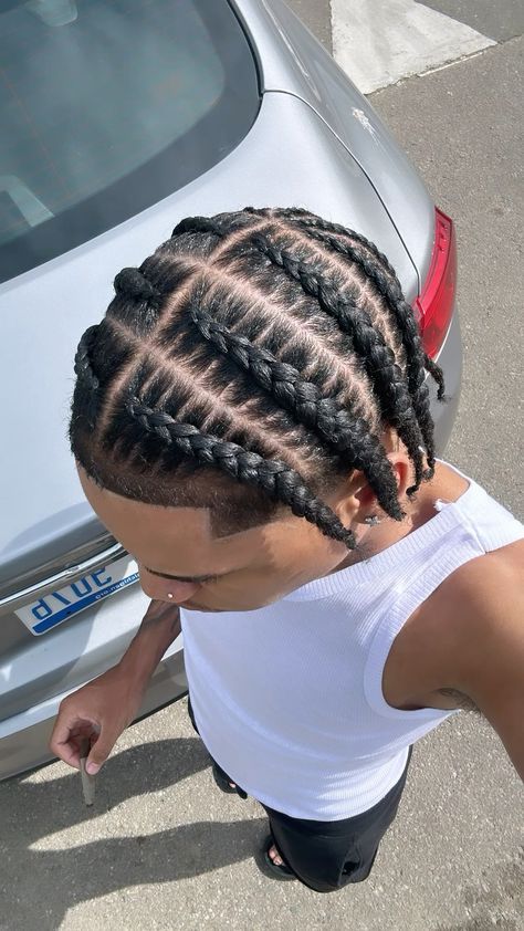 2 Cornrows Men, Best Cornrow Hairstyles, Cornrows For Boys, Cornrow Ideas, Masculine Women, Hairstyle Man, Braided Designs, Twist Hair Men, Braiding Ideas