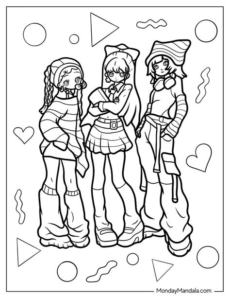 Things To Print Out And Color, Y2k Girl Coloring Page, Coloring Pages Halloween Scary, Call Coloring Pages, Rockstar Coloring Pages, Y2k Colouring Pages, Coloring Pages Transparent Png, Y2k Coloring Pages Free Printable, Coloring Pages Dork Diaries