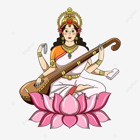 saraswati,goddess,india,knowledge,art,religion,faith,wisdom,arm,lotus flower,music,musical instrument,india,saraswati festival,wonder woman Saraswati Mata Illustration, Saraswati Goddess Paintings Sketch, Saraswati Illustration, Saraswati Goddess Paintings, Faith Clipart, Lord Saraswati, Illustration Culture, Indian Clipart, Saraswati Painting