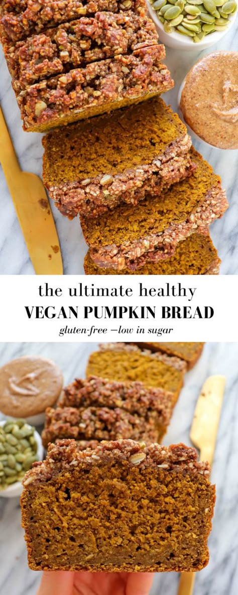 Pumpkin Nut Bread, Vegan Pumpkin Bread, Healthy Pumpkin Bread, Gluten Free Pumpkin Bread, Vegan Pumpkin Recipes, Pumpkin Coffee Cakes, Vegan Baking Recipes, Dessert Vegan, Vegan Sugar